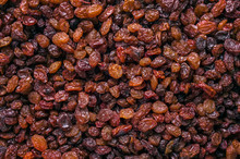 Raisins Close-up Top View. Background, Texture.