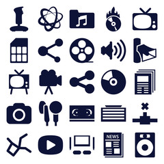 Poster - Set of 25 media filled icons