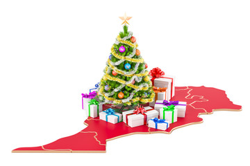 Poster - christmas and new year holidays in morocco concept. 3d rendering