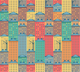 Wall Mural - city seamless pattern