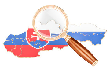 Poster - Slovakia under magnifying glass, analysis concept, 3D rendering