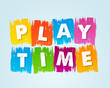 playtime in motley drawn banner, vector