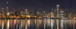 Chicago Christmas Skyline Lights Panorama
