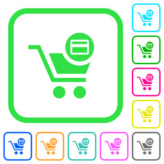 Canvas Print - Credit card checkout vivid colored flat icons icons