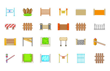 Poster - Barrier icon set, cartoon style