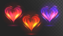 Vector Glowing Hearts