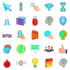 Poster - Commercial advertising icons set, cartoon style