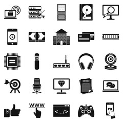 Poster - Honorarium icons set, simple style