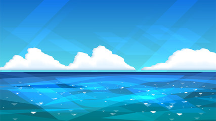 Illustration with sea or ocean, day