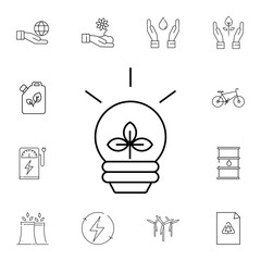 Poster - line icon- eco energy concept icon. set of ecology sign icons. signs, outline eco collection, simple