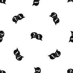 Poster - Question and exclamation speech bubbles pattern seamless black