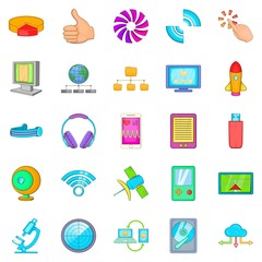 Poster - Mobile dev icons set, cartoon style