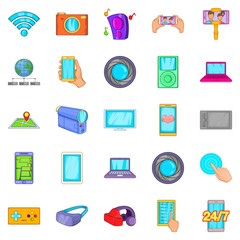 Poster - Capture memories icons set, cartoon style