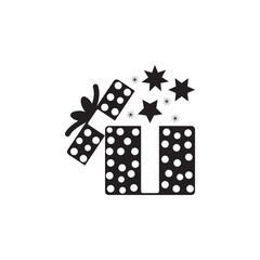 Poster - present box sign icon. Christmas or New Year element. Premium quality graphic design. Signs, outline symbols collection, simple icon for websites, web design, mobile app