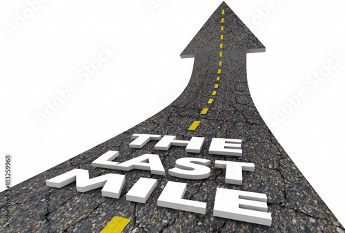 Fotografie, Obraz The Last Mile Road Final Stretch End Race Driving 3d Illustration