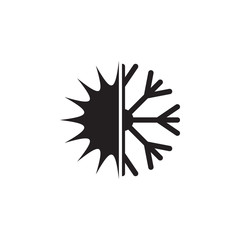 Poster - snowflake with sun icon. Winter element. Premium quality graphic design. Signs, outline symbols collection, simple icon for websites, web design, mobile app