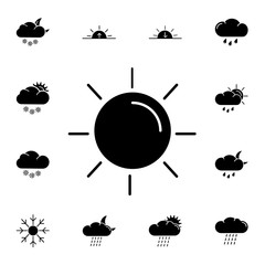 Poster - Sunny icon. Set of weather sign icons. Web Icons Premium quality graphic design. Signs, outline symbols collection, simple icons for websites, web design, mobile app