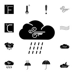 Poster - rainy and windy icon. Set of weather sign icons. Web Icons Premium quality graphic design. Signs, outline symbols collection, simple icons for websites, web design, mobile app