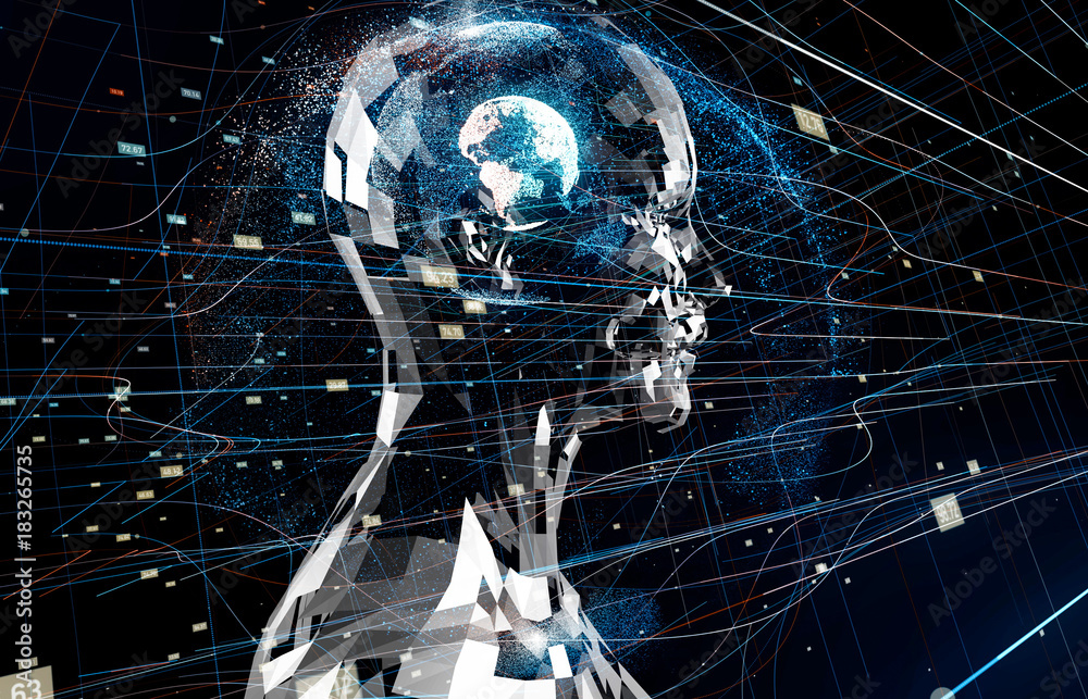 AI(Artificial Intelligence) concept. - obrazy, fototapety, plakaty 