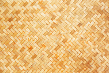 Native Thai Style Bamboo Wall Background, Natural Wickerwork