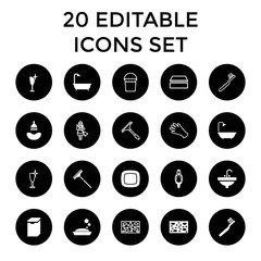 Wall Mural - Wash icons. set of 20 editable filled and outline wash icons