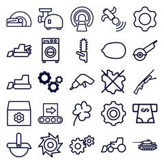 Wall Mural - Set of 25 machine outline icons