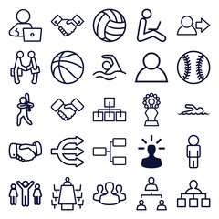 Wall Mural - Set of 25 team outline icons