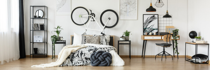 Wall Mural - Open space bedroom with bicycle