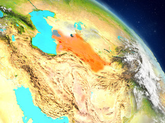 Turkmenistan from orbit