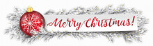 Paper Banner Bauble Frozen Twigs Merry Christmas