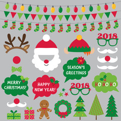 Sticker - Christmas and New Year photo booth props and decoration