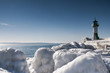 Schnee und Eis auf Rügen, der größten Insel Deutschlands, zugehörig zu Mecklenburg-Vorpommern 
