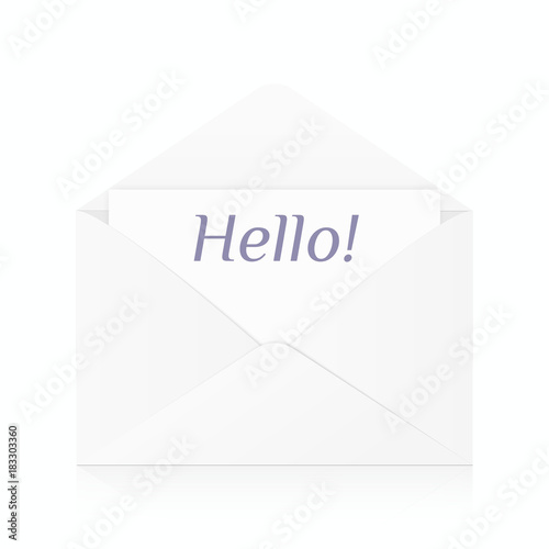 White Realistic Envelope Mockup Open Template White Realistic Envelope Mockup Open Template Isolated With Reflection Vector Object Eps 10 01