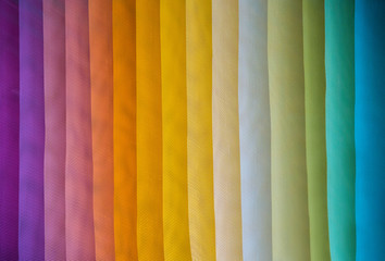 Wall Mural - assorted rainbow color dyed fabrics