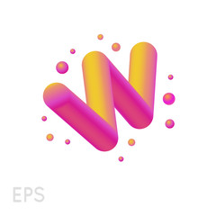 Leinwandbilder - Vibrant abstract vector letter W isolated on white background. Logo template, illustration. Gradient image. EPS 10.