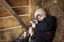 Boy And Little Goat