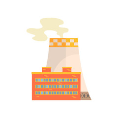 Sticker - Power station, industrial building vector illustration