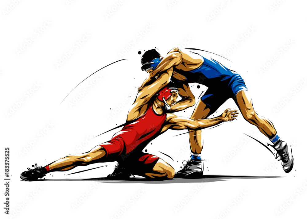 wrestling action 5 - obrazy, fototapety, plakaty 