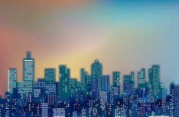 Canvas Print - blurry color cityscape