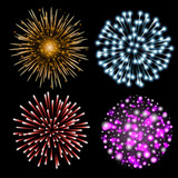 Fototapeta Kuchnia - Set of colorful fireworks.