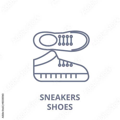 Cuadros en Lienzo sneakers shoes line icon, outline sign, linear symbol, flat vector illustration
