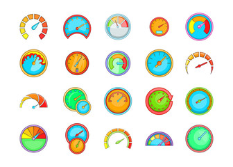 Poster - Dashboard icon set, cartoon style
