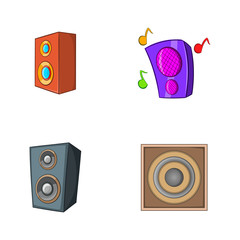 Poster - Speaker icon set, cartoon style