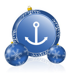 Aufkleber - Anchor blue christmas balls icon