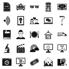 Poster - Website icons set, simple style