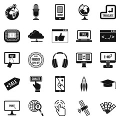 Poster - Site building icons set, simple style
