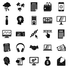 Poster - Portfolio site icons set, simple style