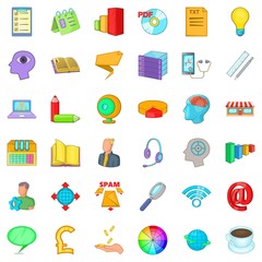 Poster - Internet marketing icons set, cartoon style