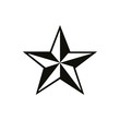 Black and white star icon - vector icon