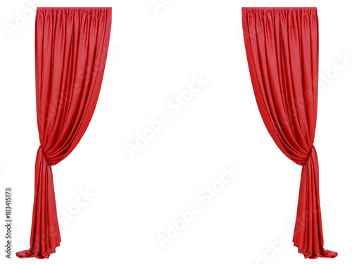 Fotografía curtain of a theater or a opera opening on a white background 3d rendering
